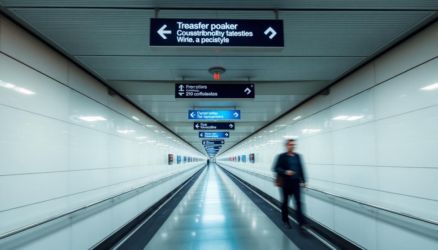 Passenger looking up at a departures board while rushing between connecting flights