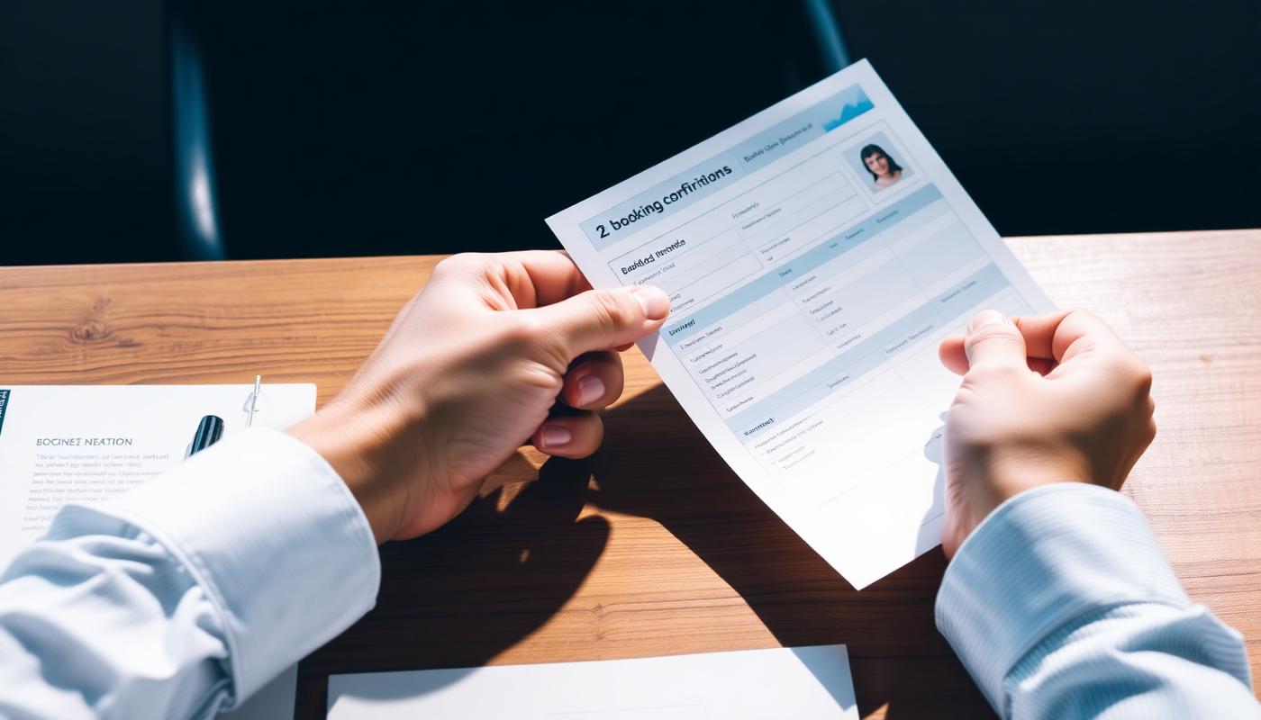 Traveller handing a passport and boarding pass to an airline check-in agent
