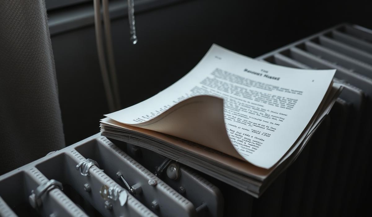 Close-up of blank visa pages inside an open passport booklet