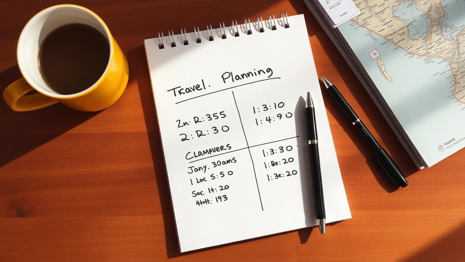 Passenger on a phone call at an airport with a notebook of flight numbers